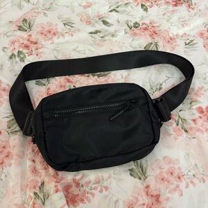 FORZAROCKET Black Nylon Belt Bag Crossbody Minimalist